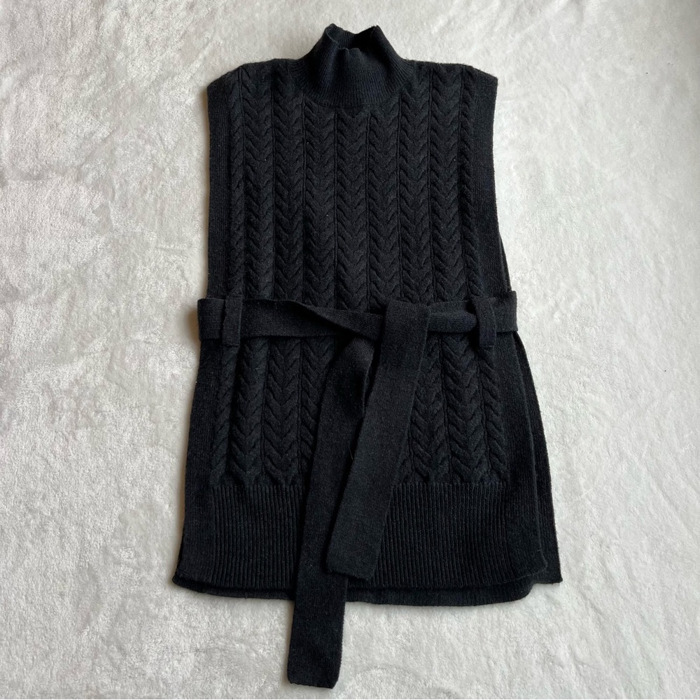 RW&CO Cable-knit Belted Sweater Vest